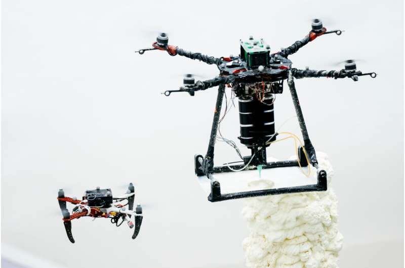 3D printing dro<em></em>nes work like bees to build and repair structures while flying